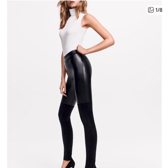 Wolford Pants - NWT Wolford Cherilyn Faux Leather/Suede Legging Black Size 12
